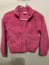JACKET-Wonder Nation Girls Pink Sherpa Fleece Full Zip Jacket w/ Pockets M 7/8