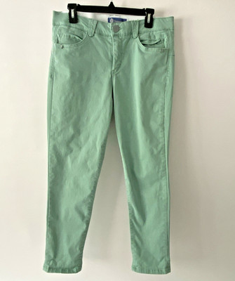 Democracy Ab solution Women's Size 12 Green Mid Rise Ankle Skimmer Pants