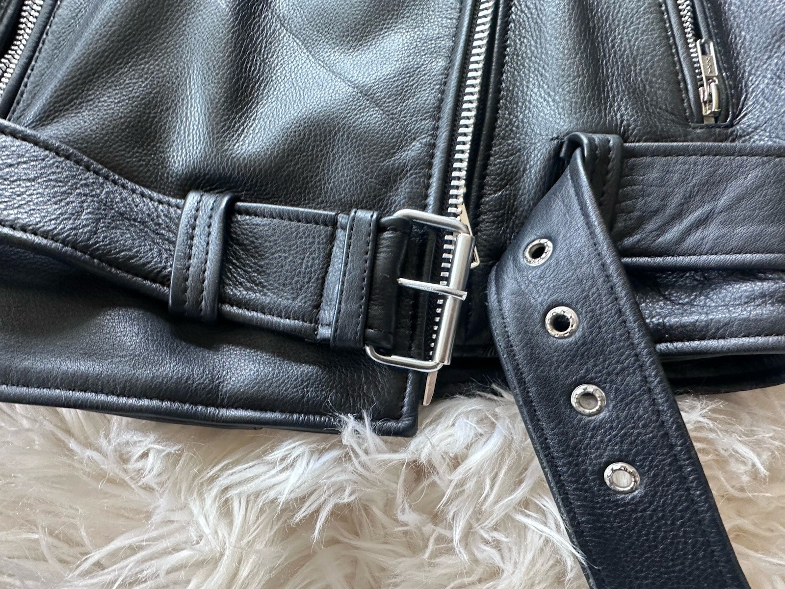 Understated Leather black custom Jacket Size Small - image 3