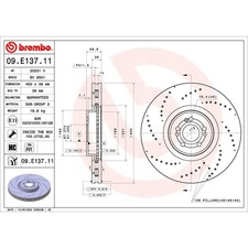 Bremsscheibe BREMBO 09.E137.11, 1 Stück Bremsscheibe BREMBO 09.E137.11, 1 Stück