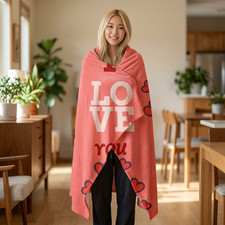 i love you-Blanket  Pink Valentine Throw-free shipping