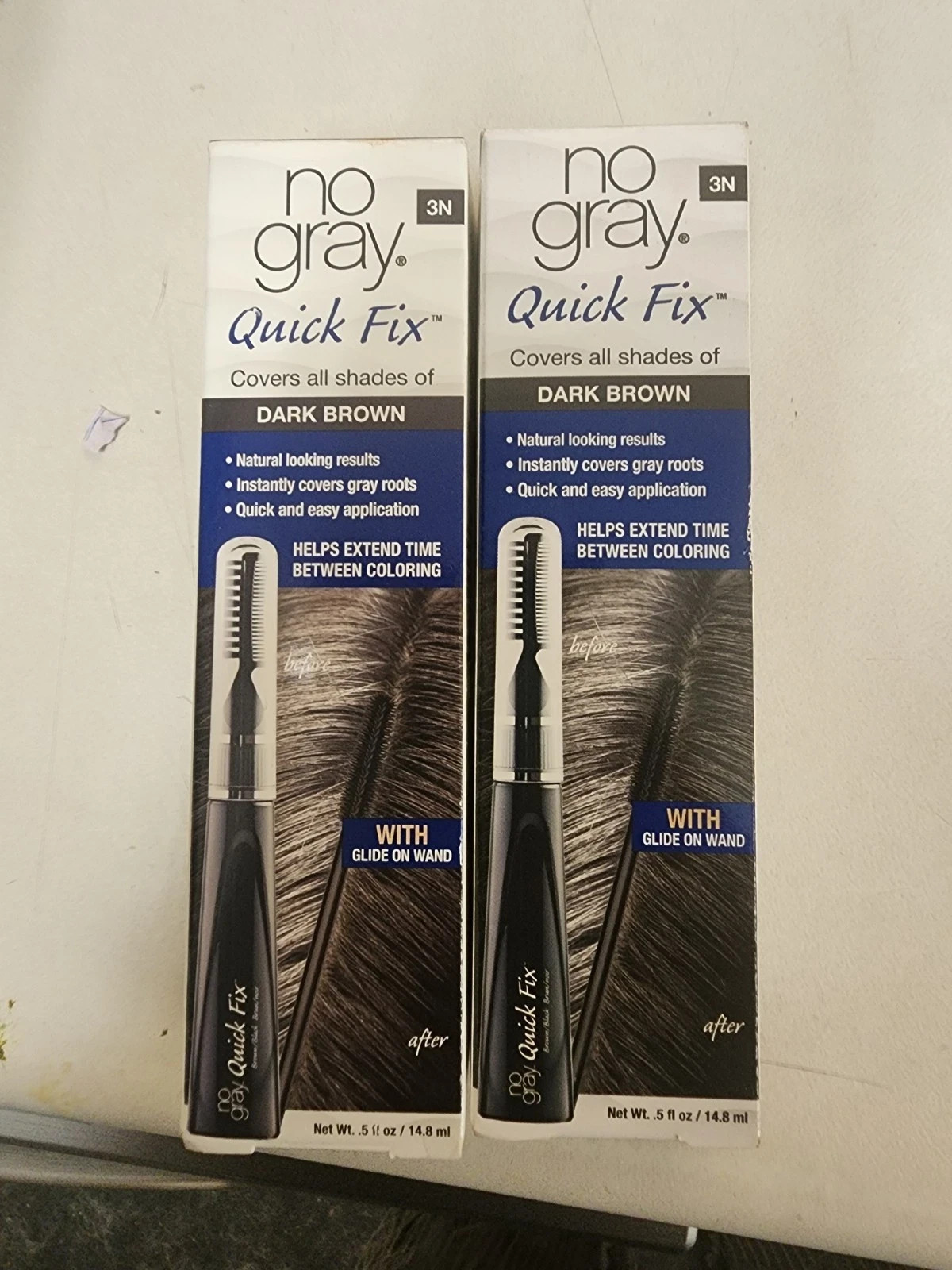 No Gray Quick Fix Hair Cover Gray Dark Brown 3N 2 Pack New I