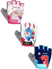  3 Pairs Christmas Kids Bike Gloves Gift Kids Half 3-5 Years Animal Style