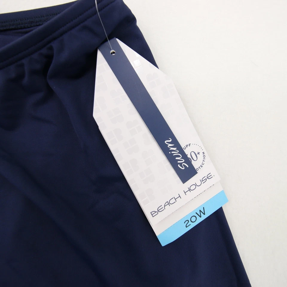 Beach House Swim Skirt Skirted Bottom Navy Blue A Line Full Coverage Size 20W - Image 4 of 4