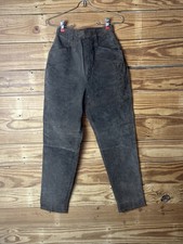 Vintage Savanna 100 brown leather pants women  s size 4 front pockets straight