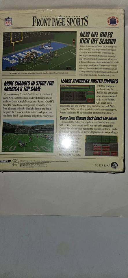 Front Page Sports NFL Football Pro 95 Big Box PC Game MS-DOS CD Barry Sanders - Image 4 of 4