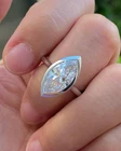 2CT Moissanite Engagement 925 Sterling Sliver Solitaire Ring Marquise Bezel Ring