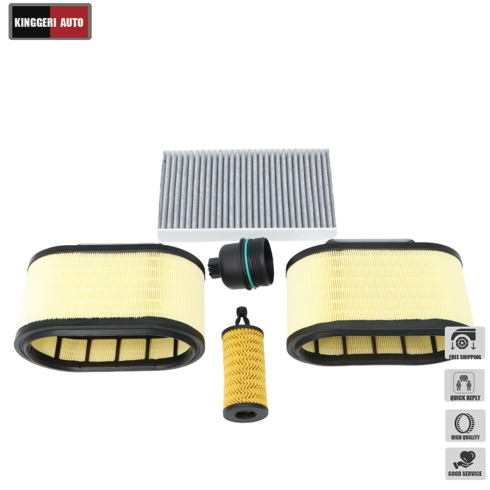 Air Oil Filter Set 311401 For 14-23 Maserati Ghibli Levante Quattroporte W/ Cap