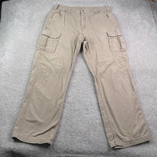 Vintage Carhartt Pants Mens 38x34 Tan Duck Canvas Cargo Carpenter Workwear B182