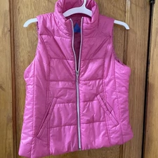 My Anorak Women’s Sz L Puffer Vest Pink Full Zip & Pockets Outdoors