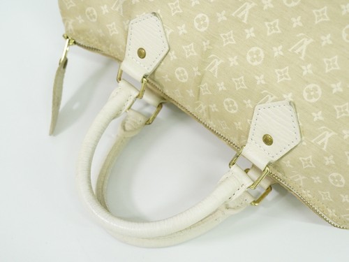Louis Vuitton Speedy 30 M95319 Monogram Mini Lin Canvas Handbag Dune - Picture 5 of 15