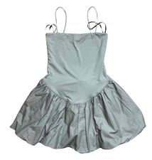 Forever 21 Y2K Olive Green Spaghetti Strap Sleeveless Bubble Hem Dress Small NWT