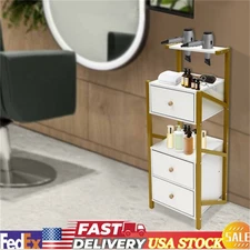 3 Drawer Beauty Salon Storage Cabinet Styling Station with Hair Dryer Hole