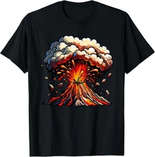 Cool Animated Volcano Lava Science Geology For Kids T-Shirt