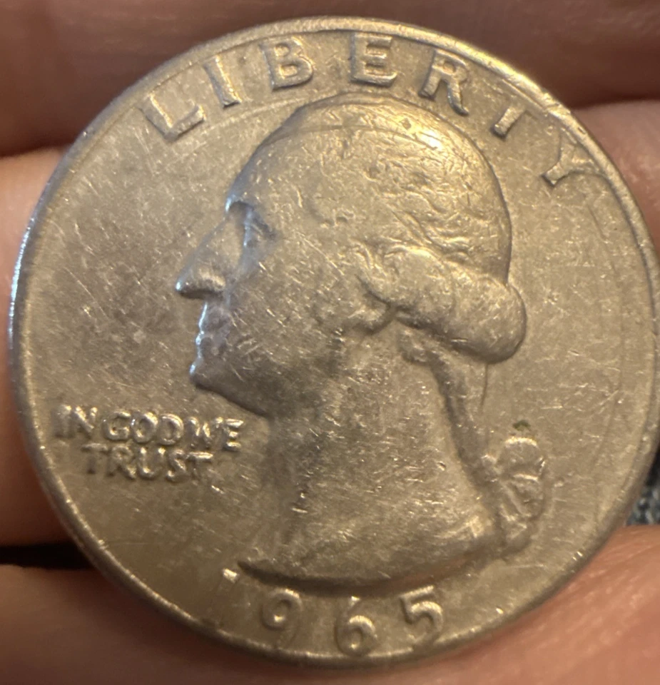 1965 Washington Quarter No Mint Mark Rim Letters Filled A Errors - Image 2 of 4