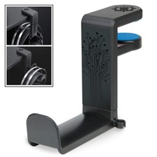 1 PCS Black PC Gaming Headphone Holder 360 Rotation Under Desk Hook Clamp
