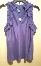 BANANA REPUBLIC SLEEVELESS FLIRTY SILK RUFFLE TOP BLOUSE  NWT  S