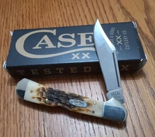 CASE XX AMBER BONE PEACH SEED JIG MINI COPPERLOCK KNIFE CA 00133 NEW IN BOX USA