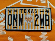 Whataburger license Plate Style Patch. "ON MY WAY 2 WHATABURGER"