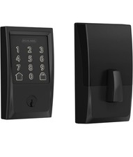 Schlage Matte Black BE489 CEN 622 Sense Smart Deadbolt with Century trim - NEW