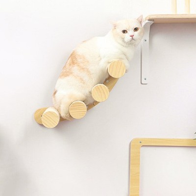 Katzenkletterer Set Kratzbrett 4 Stufen Leiter Indoor Katzenmöbel Holz Haustier