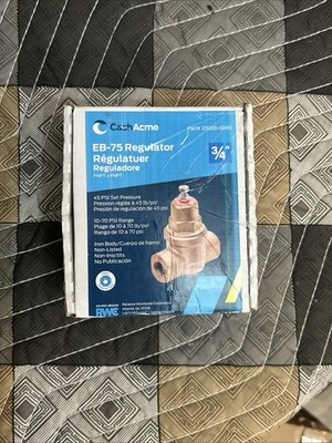 Cash Acme 3/4 Inch EB75 FPT x FPT Pressure Regulator Valve (PRV), 45 PSI, 230...