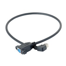 Heavy Duty USB 3.0 B Male to Panel Mount Female Cable 50cm Secure Screw System