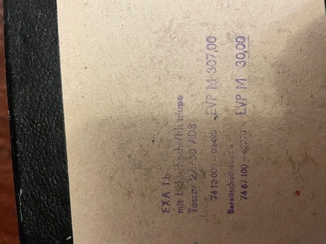 EXA 1c schwarz - analoge Spiegelreflexkamera; TESSAR CARL ZEISS JENA mit Tasche - Bild 3 von 4