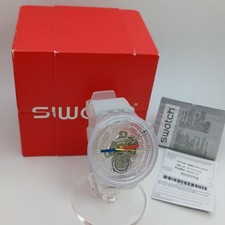 Swatch BIG Bold SO27E100 Jellyfish Skeleton Analog Watch Loose Box Used