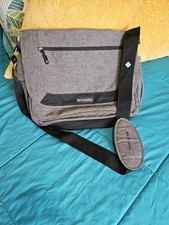 Columbia Gray Messenger Diaper Bag Insulated Changing Pad Detachable Strap