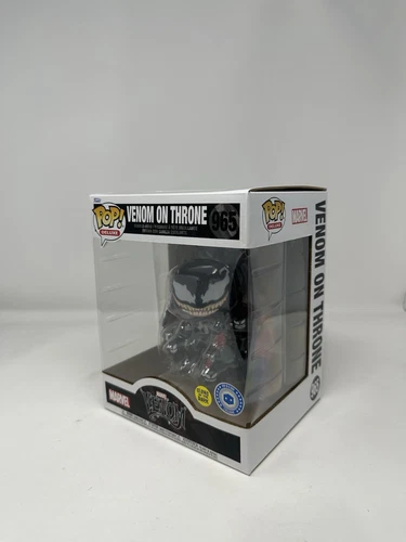 Funko Pop! Deluxe: Marvel - Venom (brilla en la oscuridad) en el trono. Pop en una caja.