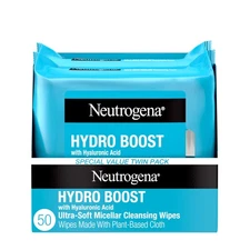 Neutrogena Hydro Boost Micellar Wipes w/ Hyaluronic Acid - 2x25ct
