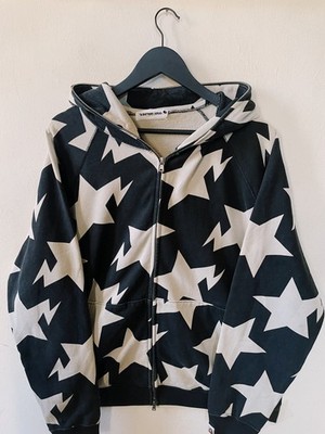 Vintage Y2K Bape A Bathing Ape Sta All Over Full Zip Hoodie schwarz/grau
