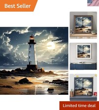 Lighthouse Diamond Art Kits for Adults,Beach 5D Diamond Painting Kits Beginne...