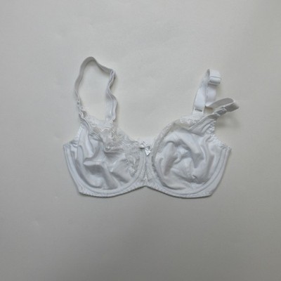 Teyli Womens Anastasia Mama Bra UK 30E White Lace Trim Underwired Lingerie