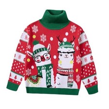 Kids Ugly Christmas Sweater for 2-7 Years Toddler Thick Xmas 2-3T Alpaca