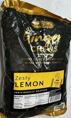 Bali's Best Ginger Chews - Zesty Lemon Flavor (2.2 Lb Bulk Bag Exp 11/25 Ginger