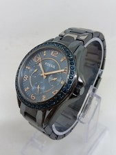 Fossil ES4294 Women s 37mm Crystal Accent Multifunction S/Steel Watch NEW BATT
