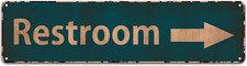 Restrooms Right Arrow Sign Vintage Metal Sign Bathroom Door Signs for Offices Bu