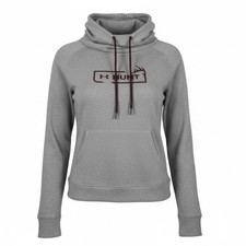 Under Armour Sweatshirt Womens Size S Small Gray Hoodie Loose Funnel Neck Hunt