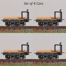 HOn30/HOe MinitrainS 3105 4-Flat Car w/Brake Set 009 Narrow Gauge Freight Wagon