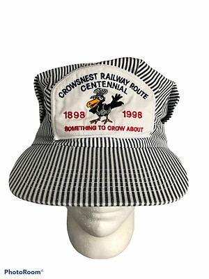 Mens Crows Nest Railway Route Centennial Conductor Hat Cap Snapback 1898-1998