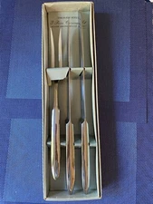 Kitchen Stainless Steel 3 Piece Carving Set Hollow Ground Hollow Handle, New