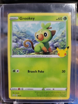 grookey mcdonalds pokemon card MINT 2021 Pokmon HOLO GROOKEY McDonalds 25th Anniversary Promo Card 8/25