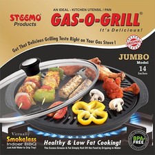 14" Indoor BBQ Smokeless Grill Hot Plate Griddle For Gas and Electric cookers