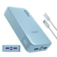 Power Bank 20000mAh 45W Portable Charger External Battery Backup For Cell Phone