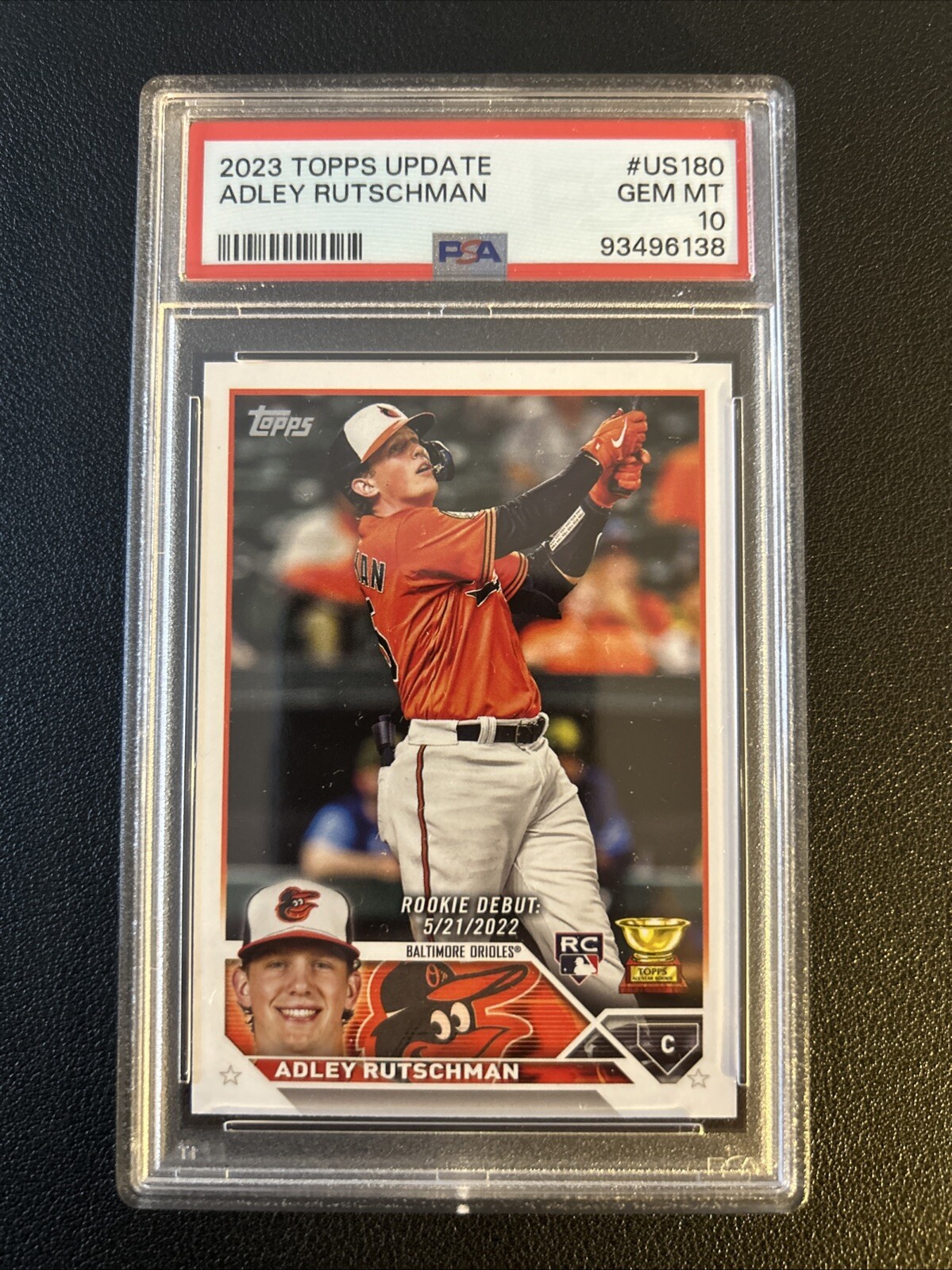 2023 Topps Update Adley Rutschman Rookie Debut Card #US180 PSA 10 Gem Mint