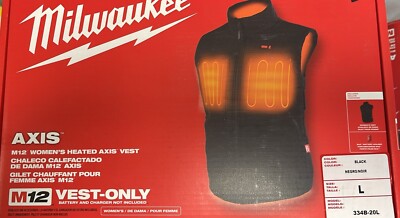 Milwaukee M12 Axis Women's Vest - Large, Black (334B-20L )