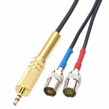 3.5mm stereo 1/8" TRS to /- IEC DVB PAL jack Monitor Decoder Audio Cable 1 16FT