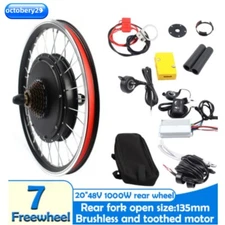 20 Inch eBike Electric Rear Wheel Hub Motor Bicycle Conversion Kit 1000W 48V